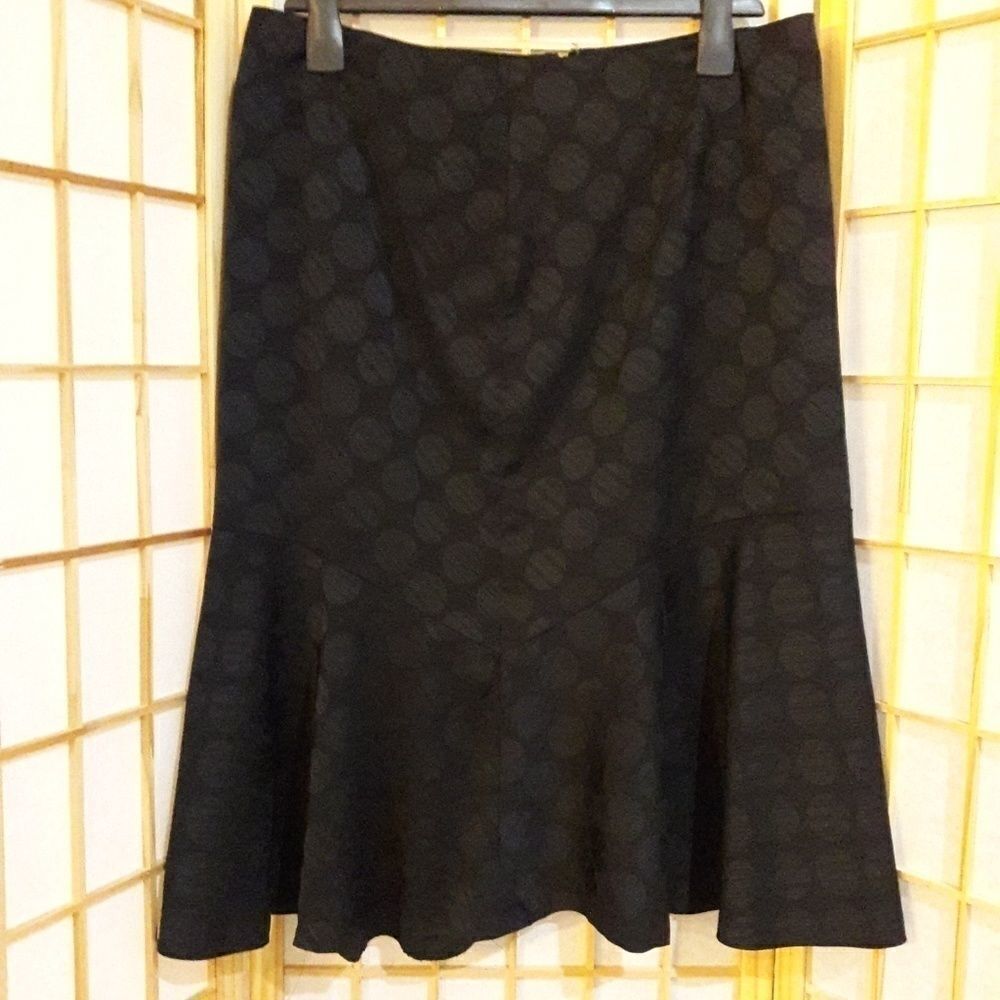 Style & Co.Black Circle Print Lined Flare Skirt 12